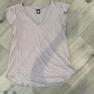 Women's V-Neck Ruffle Sleeve Top - Light Purple